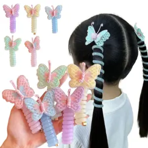 Butterfly Telephone Wire Hair Bands ( 4 pieces)
